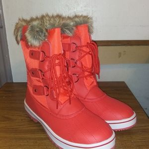 Womens new red Journee Collection North Boots